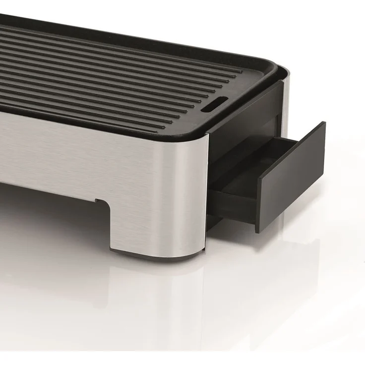 WMF KÜCHENminis Tischgrill für 2, Elektrogrill mit kompakter Grillfläche und variabler Temperatureinstellung, 1000 W, flache & gerippte Grillfläche, 35,5 x 12,3 cm, edelstahl, schwarz – Bild 8
