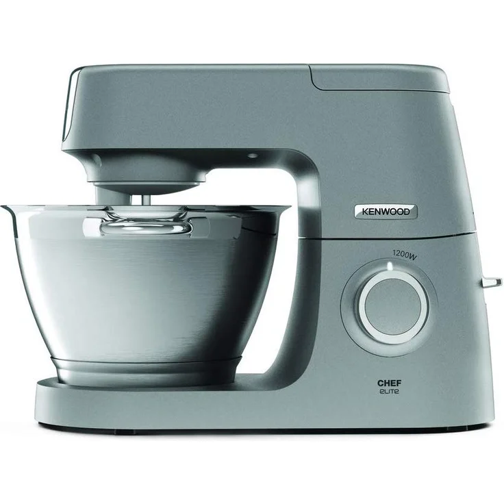 Kenwood Chef Elite KVC5320S Küchenmaschine, 4,6 l Edelstahl Rührschüssel, Interlock-Sicherheitssystem, Metallgehäuse, 1200 Watt, inkl. 3-Teiligem Patisserie-Set und Glas-Mixaufsatz, silber | Serie: Chef Elite – Bild 1
