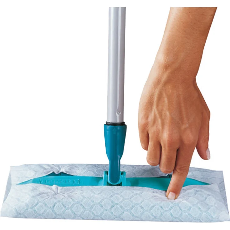 Leifheit Set Clean and Away Telescope, Bodenwischer mit verstellbarem Stiel 80-132 cm für die schnelle Trockenreinigung, inklusive fünf Staubtüchern, Staubwischer mit 360° Drehgelenk – Bild 2