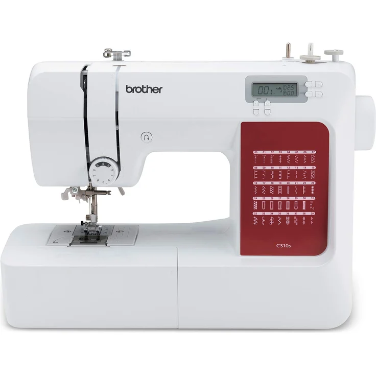 Brother CS10sVM1 CS10s  Metall  rot Full-size  Nähmaschine, weiß – Bild 1
