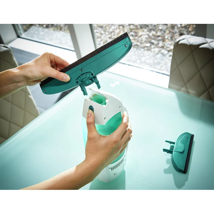 Leifheit Fenstersauger Set Dry and Clean 51000 mit 28 cm Saugdüse für 360° streifenfreie Reinigung, Fensterreiniger verwendbar bis zu 35 min, Fensterputzer mit Stand-by-Automatik und Click-System – Bild 3