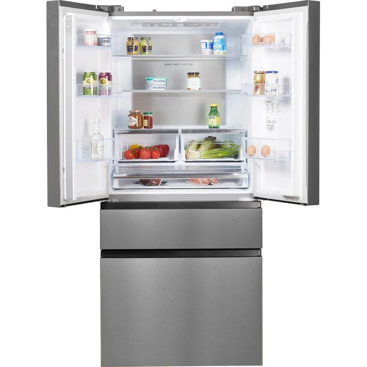 Hisense RF540N4SBI2 French-Door-Kühlschrank, freistehend, silber, NoFrost, Festwasseranschluss, Schnellgefrieren, Breite 79.4 cm – Bild 3