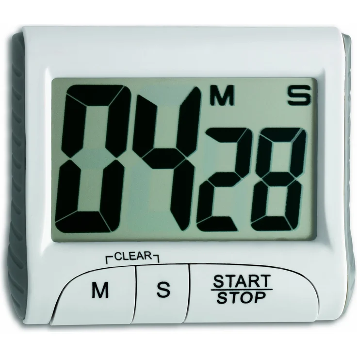 TFA Dostmann Digitaler Timer, 38.2021, Stoppuhr, klein und handlich, elektronisch, weiß – Bild 1