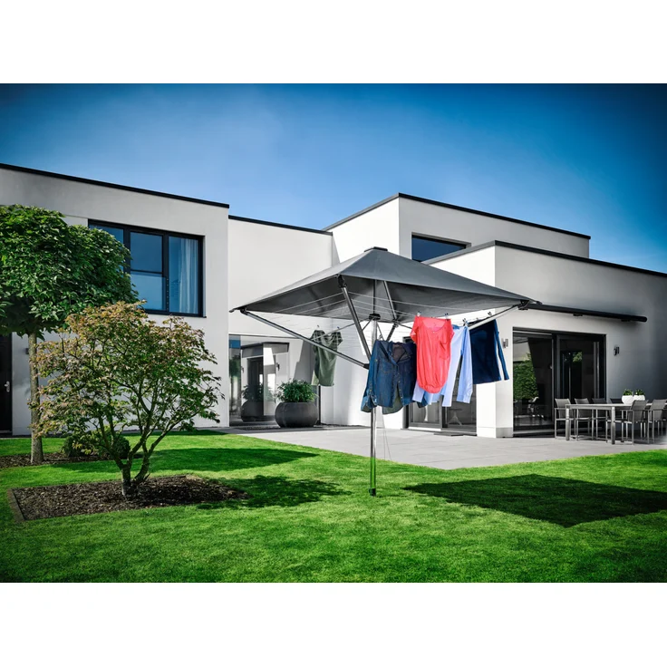 Leifheit 82100 Linoprotect 400, Wäschespinne mit Dach, Aluminium, 40 m Leine für 4 Waschladungen – Bild 21
