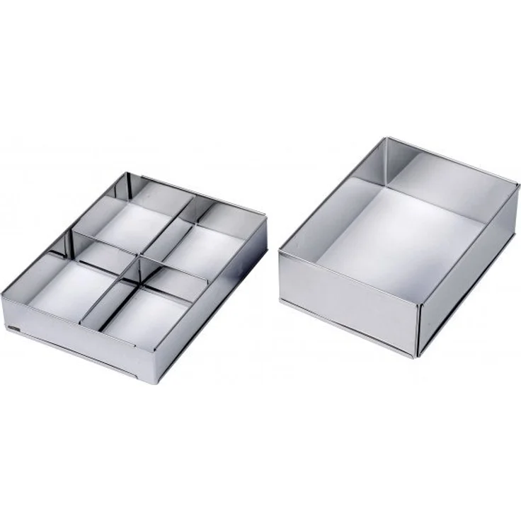 Lares Backform-Backrahmen - aus rostfreiem Edelstahl - eckig, extra hoch, in Karton - verstellbare Größe - Made in Germany – Bild 1