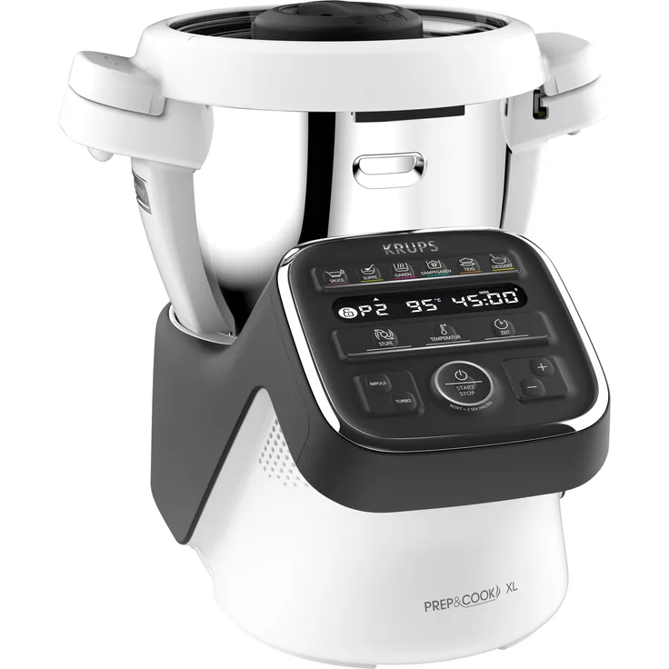 Krups HP50A8 Prep&Cook XL Multifunktions-Küchenmaschine, 1550, Edelstahl, 3 liters, Weiß-Schwarz