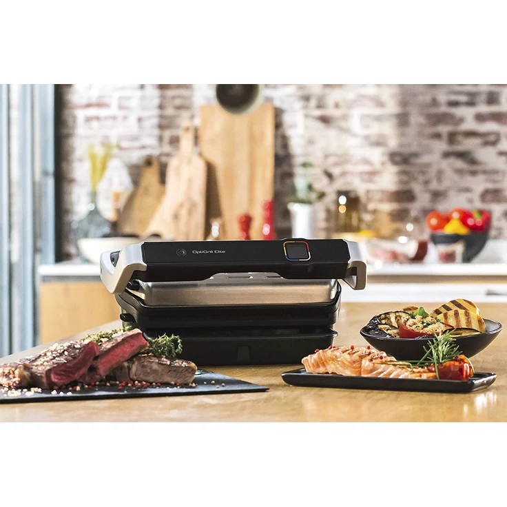 Tefal GC750D OptiGrill Elite Kontaktgrill 2000W, digitales Display mit Schritt-für-Schritt Anleitungen und Countdown, 12 Grillprogramme, 30 cm x 20 cm + verstellbarer manueller Modus, keine deutsche Menüführung, silber – Bild 4