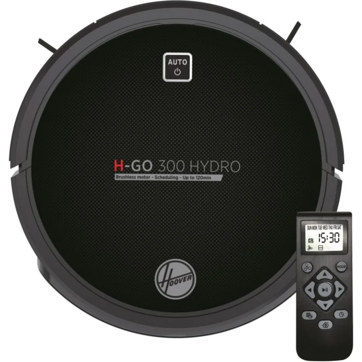 Hoover H-GO 300 Hydro, HGO320H 011 Saugroboter mit Wischfunktion, Laufzeit bis zu 120 Min., No Toch-Sensoren, Absturzsicherungs-Sensoren, Zeitprogrammierung, 5 Reinigungsprogramme – Bild 1