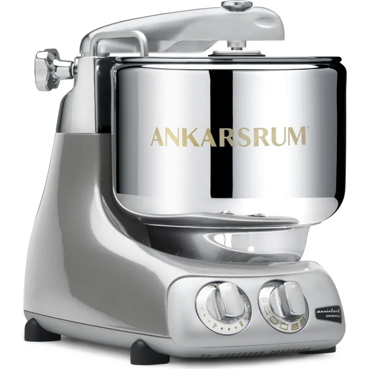 Ankarsrum Küchenmaschine Jubilee Silver, 1500W, 7L Schüssel, Hochglanz metallic