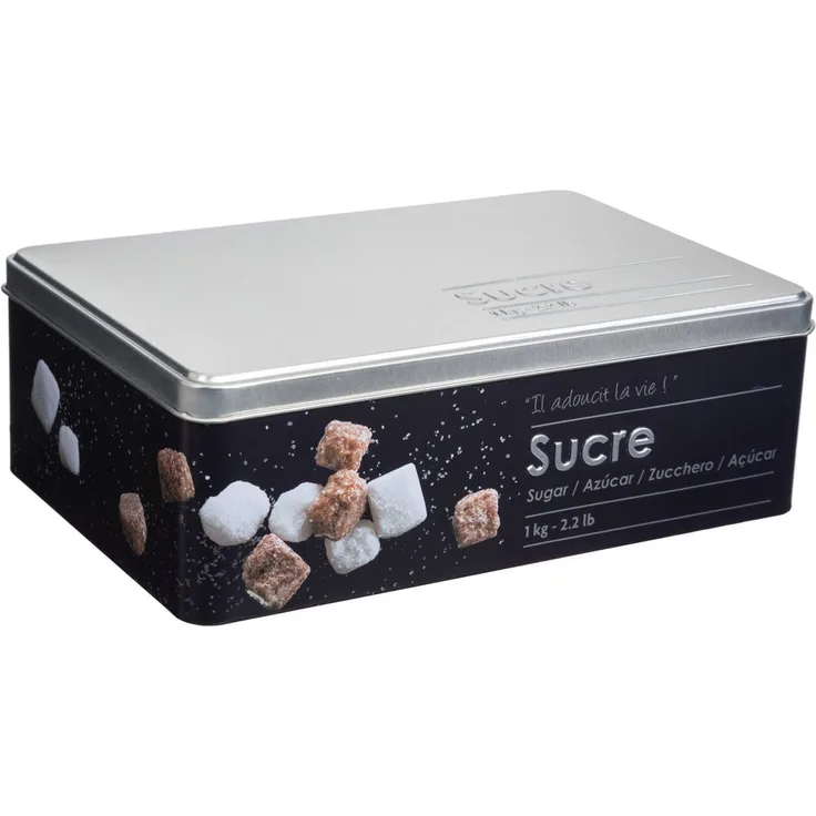5five Simply Smart Zuckerdose, 1 kg, Metall, schwarz