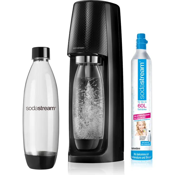 SodaStream Easy schwarz Wassersprudler inkl. 1 PET-Flasche (Füllmenge: 1 Liter) und 1 CO2-Zylinder