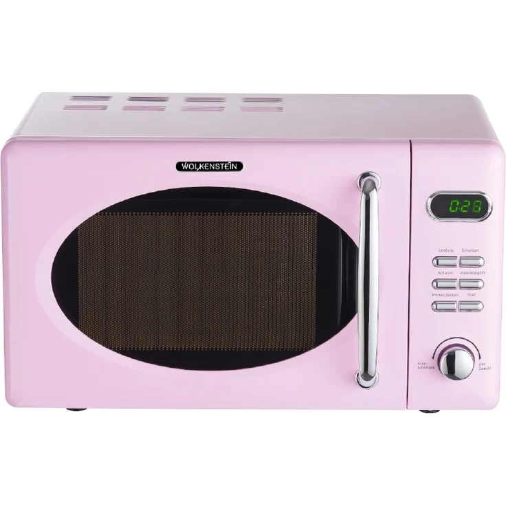 Wolkenstein WMW720 SP Mikrowelle, Standgerät, 700 Watt, 20 Liter Garraum, Nostalgie pink RETRO – Bild 1