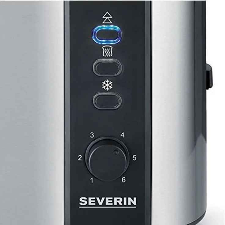 Severin AT 2589 Automatik- Automatik-Doppelschlitztoaster, 800W, inkl. Brötchen-Röstaufsatz, 2 Röstkammern, edelstahl-schwarz – Bild 3