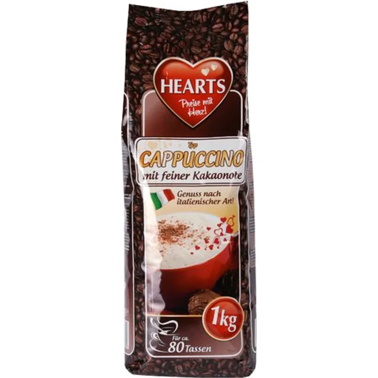 Hearts Cappuccino mit feiner Kakaonote 1kg