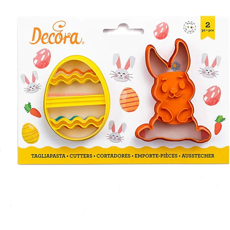 0255060 DECORA AUSSTECHER AUS KUNSTSTOFF KANINCHEN UND VERZIERTES EI