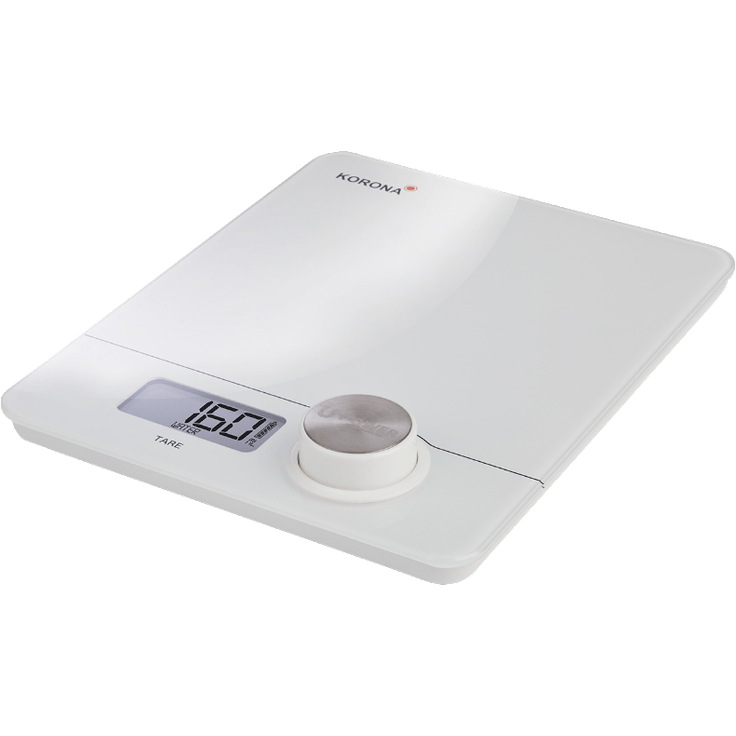 Korona 76160 elektronische Küchenwaage ''Pia ?, dank Power Botton batterielos und umweltfreundlich, weiss, digital