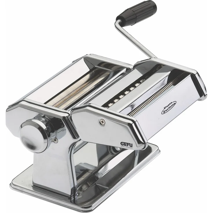 Gefu Pasta Perfetta Deluxe Pastamaschine mit 3 Aufsätzen, Edelstahl, mechanisch – Bild 1