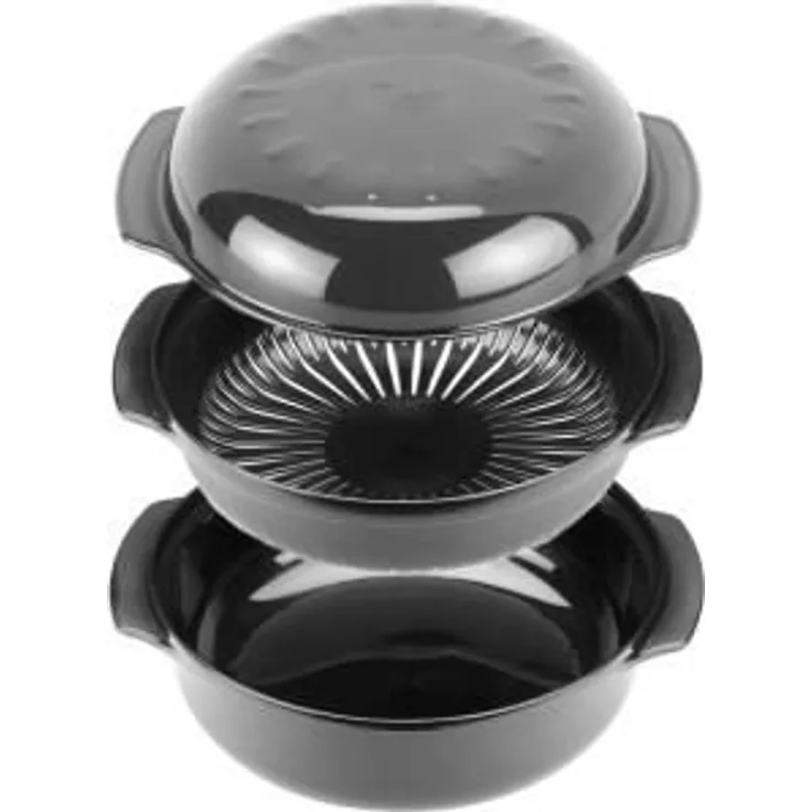 Wpro STM006 Dampfgarbehälter für die Mikrowelle (rund, 1,5 l) orange