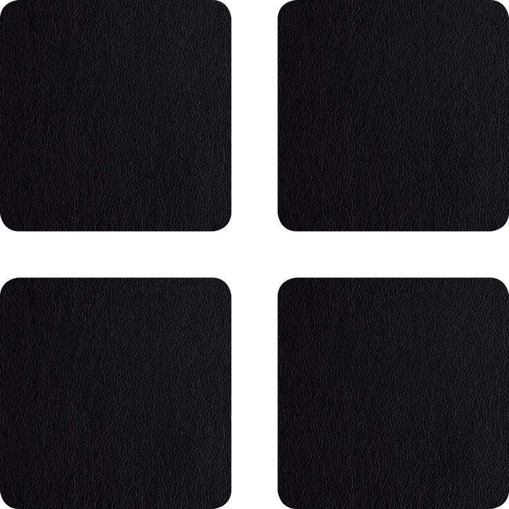 ASA Selection 7835420 Untersetzer für Gläser, 10 x 10 cm, Kunststoff in Lederoptik, schwarz (4er Pack)