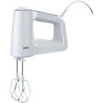 Braun HM 3100 Multimix 3 Handmixer, 500W, 5 Geschwindigkeiten, Turbo-Funktion, Soft-Griff, weiß