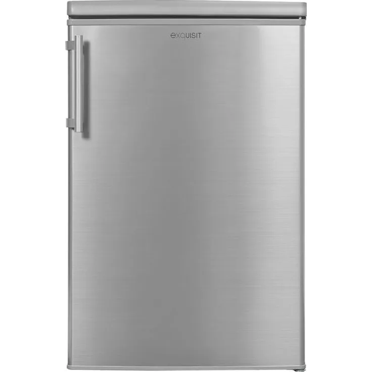 Exquisit KS16-V-H-040E Kühlschrank, freistehend, Edelstahloptik, Breite 55 cm, Energieklasse E