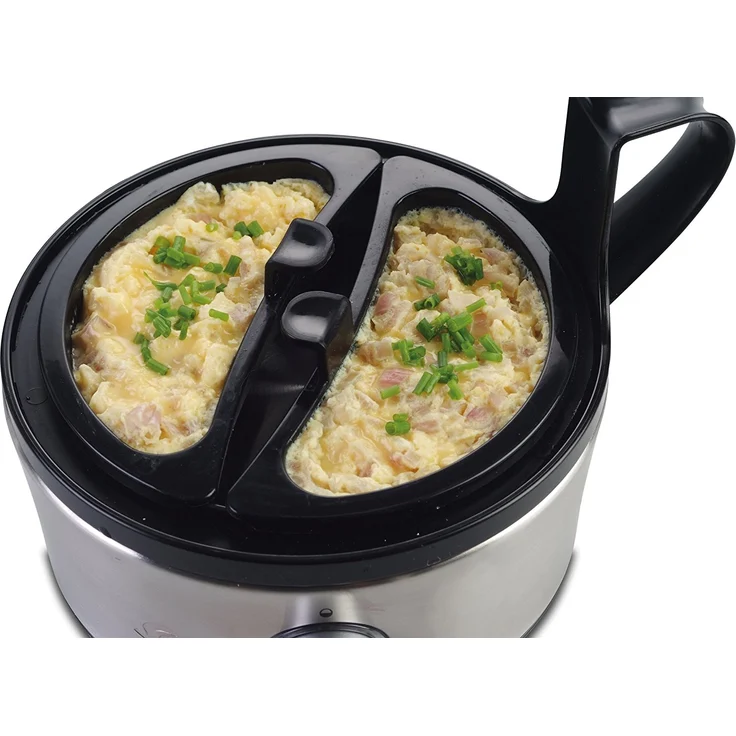 Solis Eierkocher für 7 Eier, Mit Härtegradeinstellung, Kochen und Dämpfen, Eiereinsatz und 2 Schalen, Egg Boiler & more, Edelstahl – Bild 3