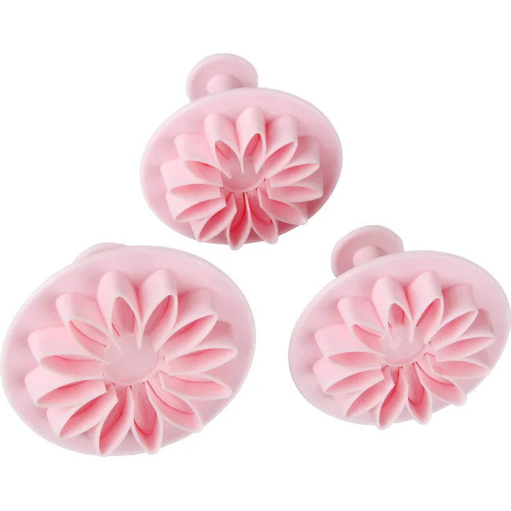 Zenker Fondant-Ausstechersatz 3tlg Fondantausstecher Blume 5,5-6-7cm in rosa, Kunststoff