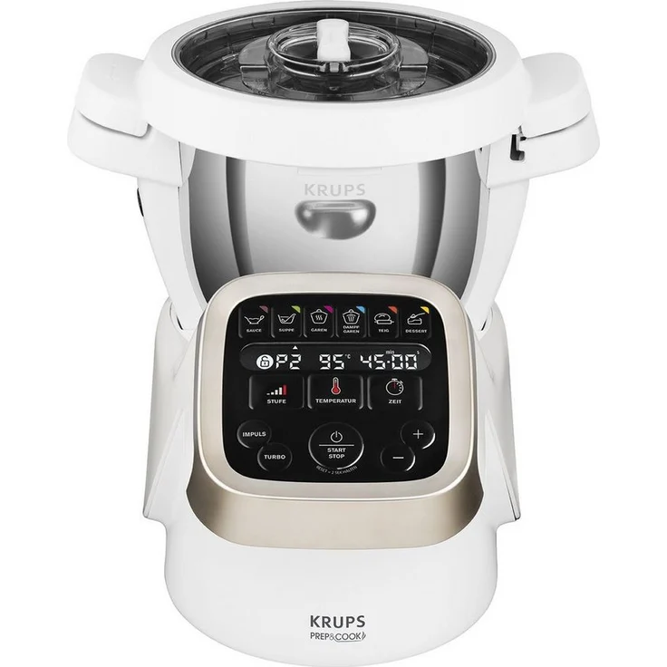 Krups Prep&Cook HP5031 Multifunktions-Küchenmaschine (1,550 Watt, bis zu 12.000 U-min, mit Kochfunktion) weiß-edelstahl - Preisvergleich – Bild 2