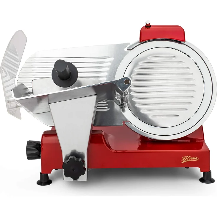 H.Koenig MSX254 professioneller Allesschneider für Schinken und Fleisch - elektrische Schneidemaschine Käse und Brot - Schnittdicke 0 - 12 mm - Schneideblatt 250 mm - Edelstahl – Bild 1