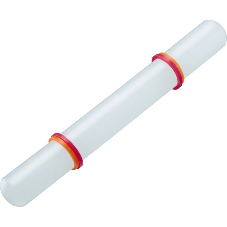 Westmark Ausrollstab mit Silikon-Distanzringen, Für Marzipan und Fondant, Kunststoff-Silikon, Länge: 22,5 cm, Durchmesser: 2,5 cm, Rollini, Weiß, 30462280 – Bild 1