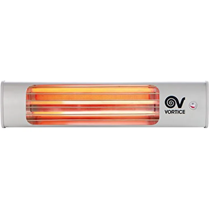 Vortice Wand-Heizung mit Zugschnur, Infrarot, 600/ 1200/ 1800 W, Thermologika Design, 1 Stück, hellgrau, 70015, Heizstrahler