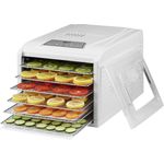 Saro VeggyDry Dörrgerät, Dörrautomat Obst--Gemüse Trockner, Dehydrator, Food Dryer, Dörrer, Dörrapparat, Temperaturregler, LED Display, Timer, 6 BPA-freie Einschubroste, weiß