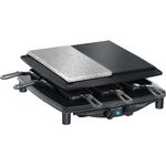 Steba RC 4 Plus Raclette-Grill, 29 x 29 cm, antihaftbeschichtet, 1450 Watt, für 4 Personen, schwarz, edelstahl