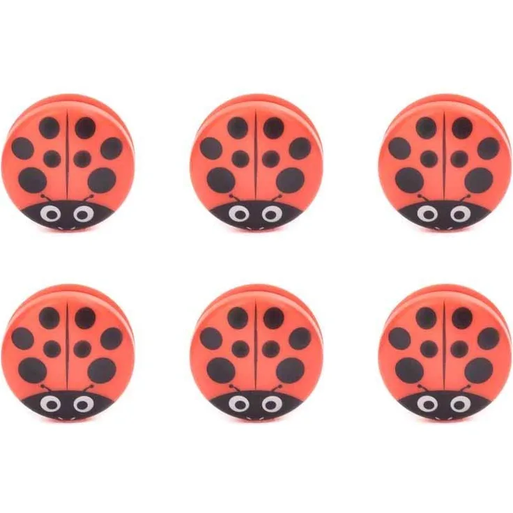 Kikkerland Marienkäfer Tasche Clips, rot-schwarz, 6 Stück