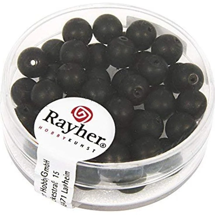 Rayher 14447576 - Renaissance Glaswachsperlen, matt , 6 mm, Dose 45