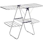 SONGMICS Wäscheständer aus Edelstahl Flügelwäscheständer mit 2 Ebenen für Socken Standtrockner mit h