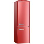 Gorenje ORK193R Kühl-Gefrierkombination, freistehend, burgunderrot, LED, Anti Bacteria, Umluftkühlung, Türanschlag rechts, Breite 60 cm, Energieklasse D