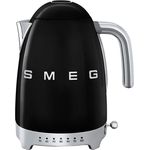 Smeg KLF04BLEU Wasserkocher, 2400W, 1,7L, Edelstahl, schwarz
