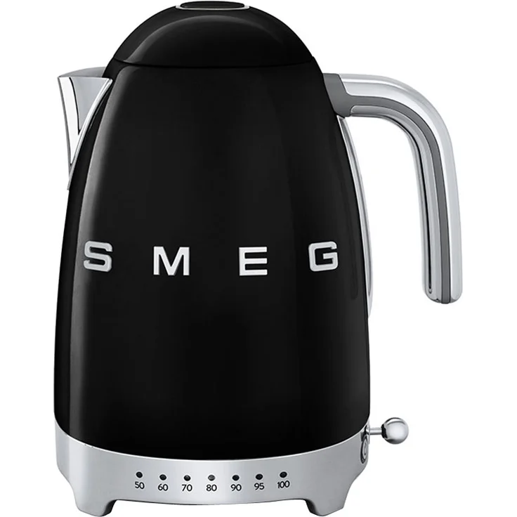 Smeg KLF04BLEU Wasserkocher, 2400W, 1,7L, Edelstahl, schwarz – Bild 1
