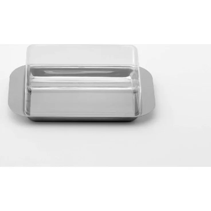 Weis Butterdose für Kühlschranktür, Edelstahl, Silber/Transparent, 9.5 x 15 x 4.5 cm
