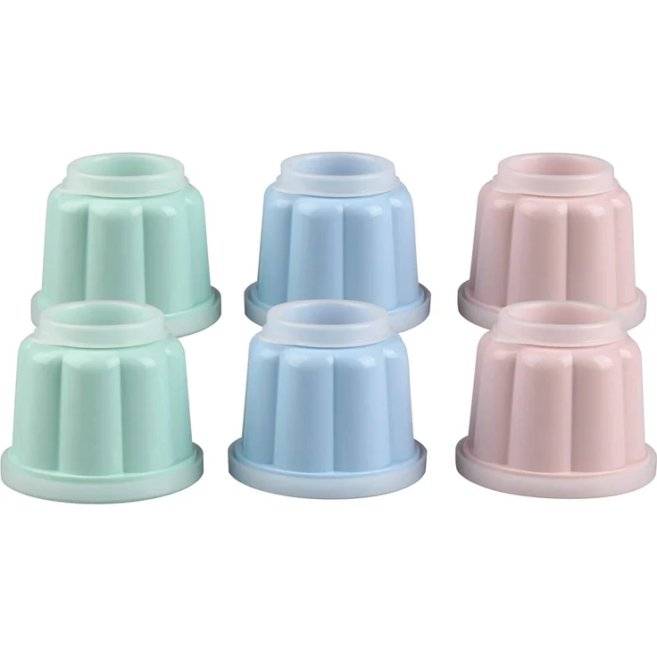 Dr. Oetker 6er Puddingförmchen mit Deckeln 150ml, (Farbe: Rose-Hellgrün-Hellblau) Menge: 1 x 6er Set – Bild 2