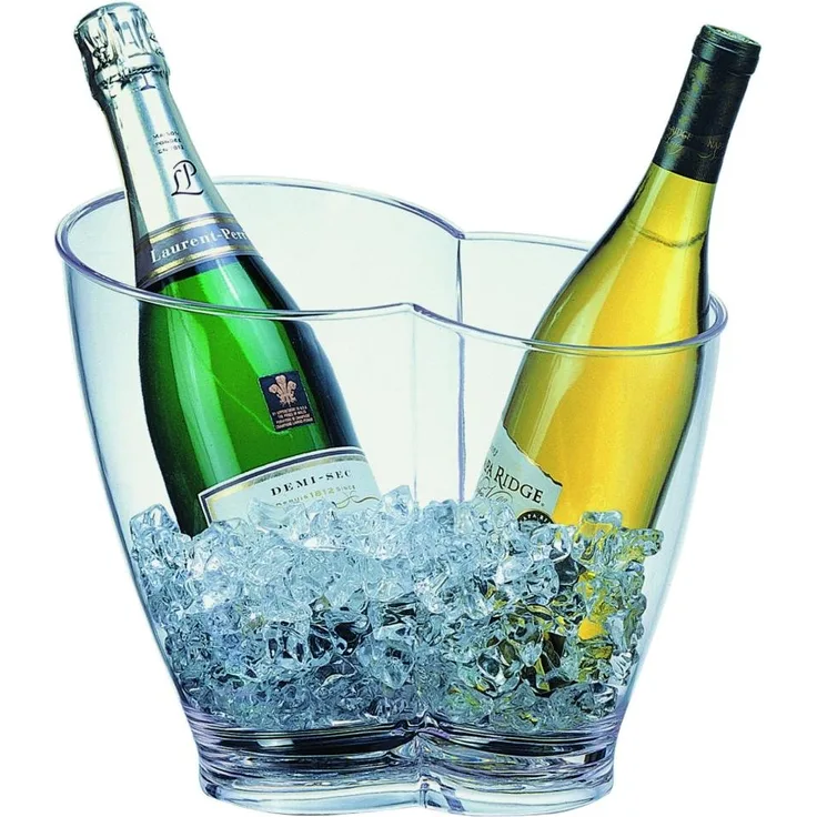 APS 36056 Transparente Wein - Sekt Schale für 2 Flaschen, 30,5 x 21,5 x 26 cm, 4 ltr
