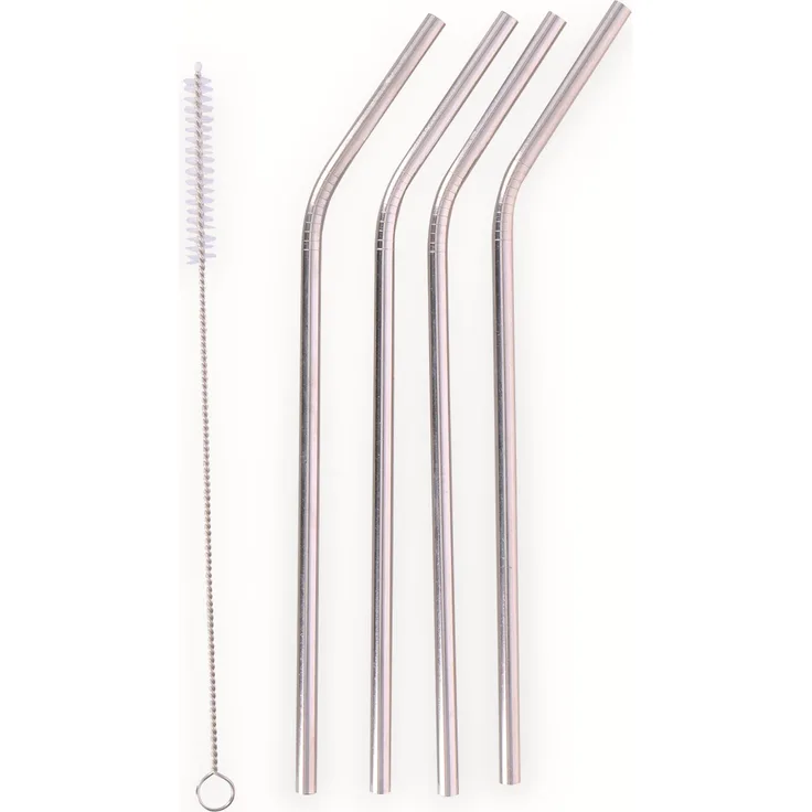 Trinkhalme ALPINA, 4 Stück, 21 cm, mit Reinigungsbürste