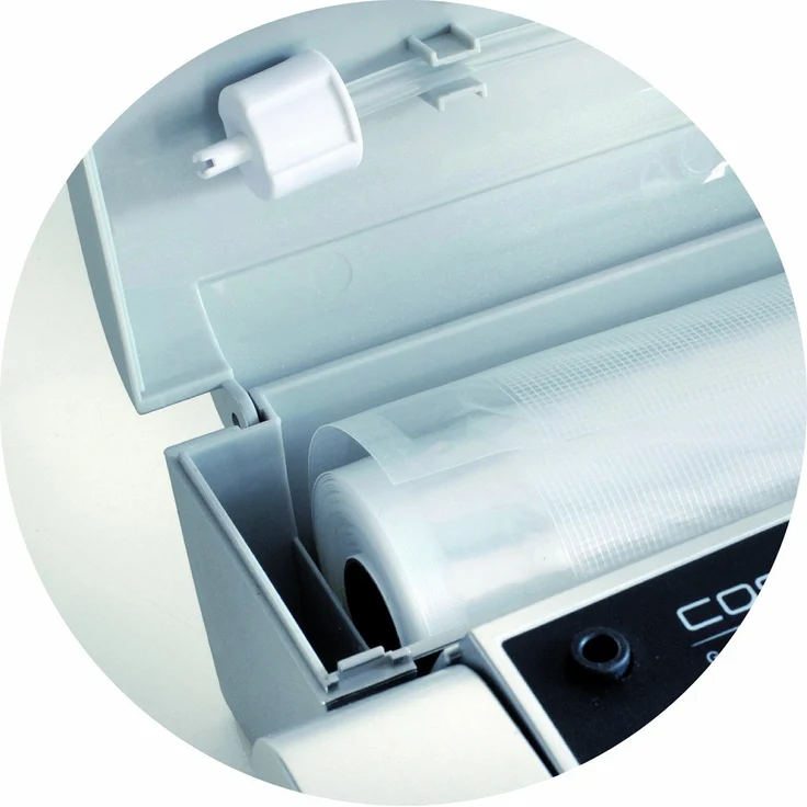 CASO VC200 Vakuumierer - Vakuumiergerät, Lebensmittel bleiben bis zu 8x länger frisch, doppelte Schweißnaht, inkl. Folienbox und Cutter, inkl. 2 Profi-Folienrollen & Schlauch für Vakuumbehälter – Bild 6