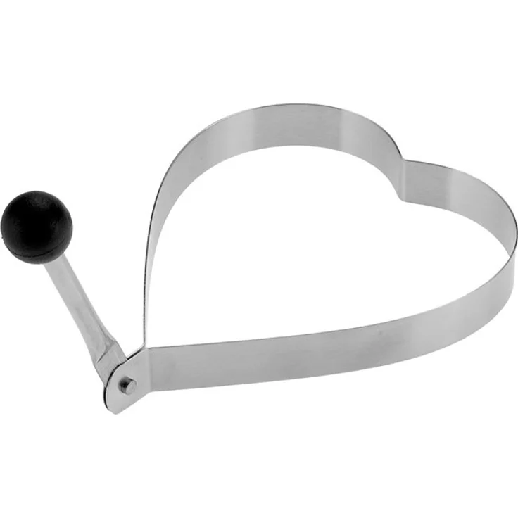 Westmark Speiseformer-Set, 2-tlg., Mit Griff, Rostfreier Edelstahl-Kunststoff, 13,5 x 9,8 cm, Herz, Silber-Schwarz, 12572260