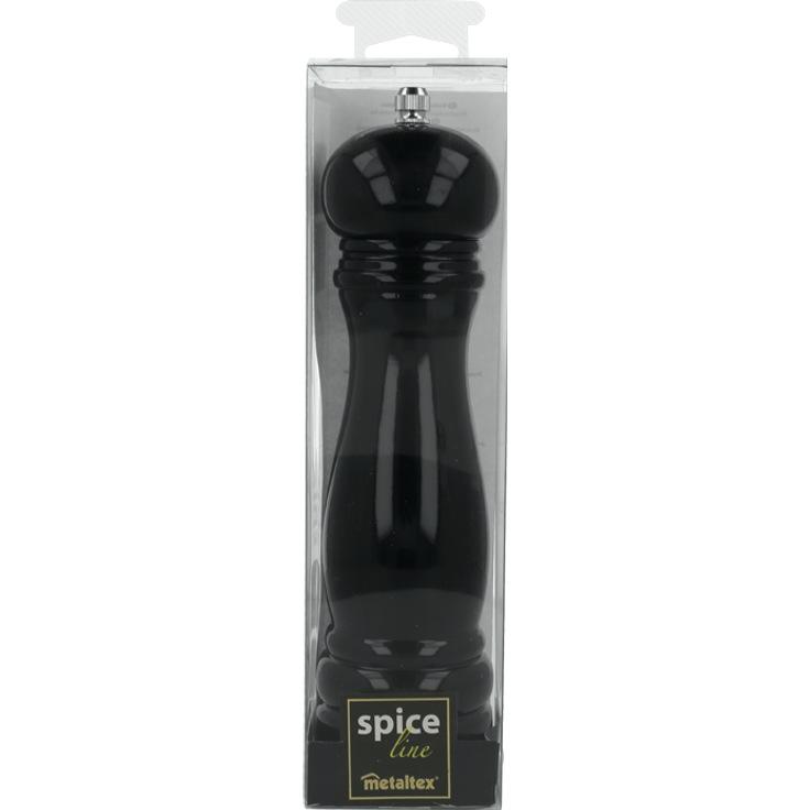 Metaltex Pfeffermühle 22cm in schwarz lackiert, Holz, 4 x 4 x 22 cm – Bild 2