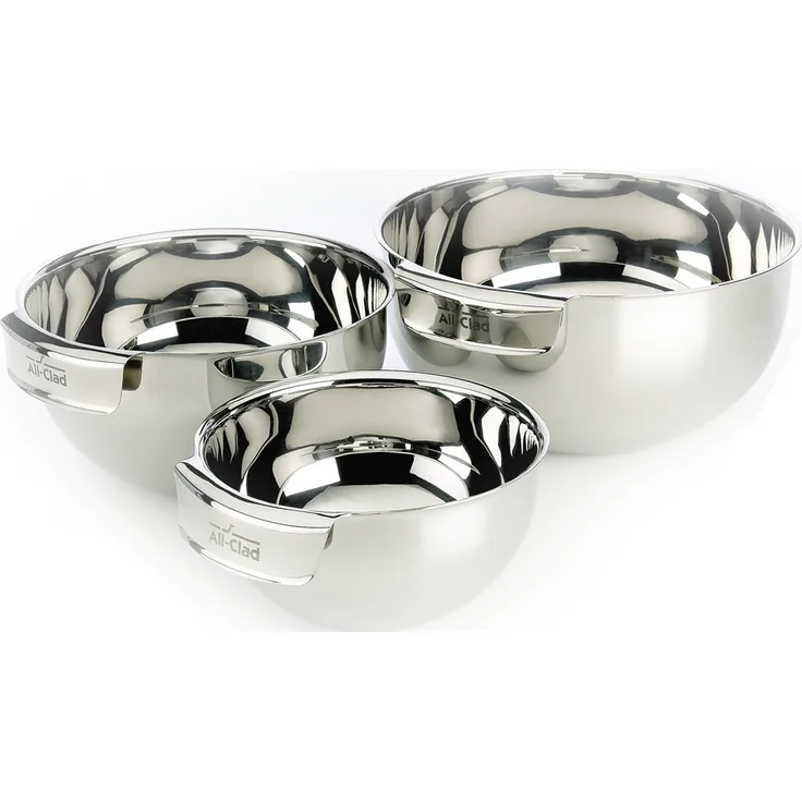 All-Clad Rührschüssel-Set (3 Stück), Edelstahl, 27.7 x 25.6 x 12.8 cm, 3-Einheiten
