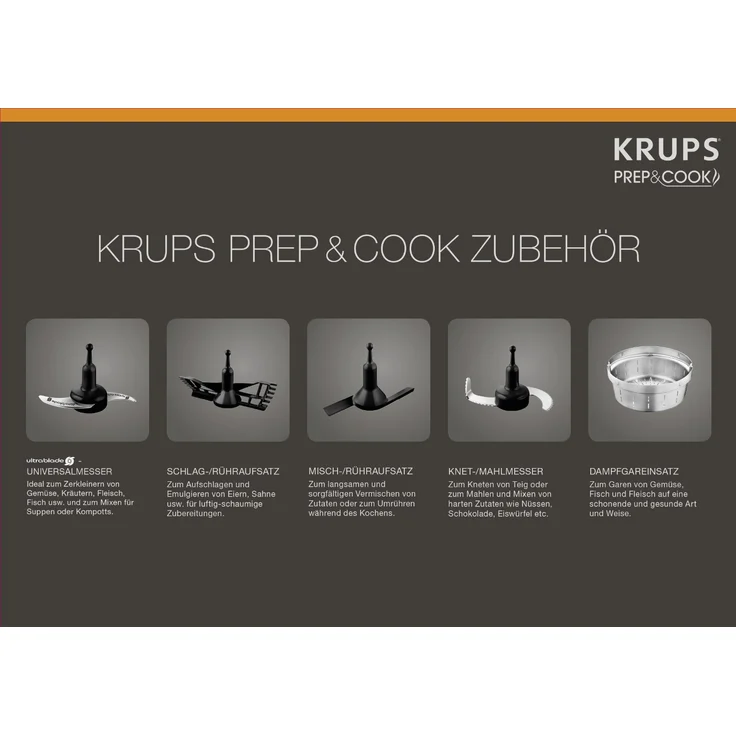 Krups Prep&Cook HP5031 Multifunktions-Küchenmaschine (1,550 Watt, bis zu 12.000 U-min, mit Kochfunktion) weiß-edelstahl - Preisvergleich – Bild 12