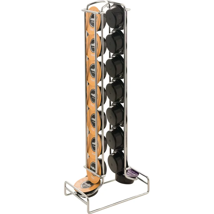 Macom Just Kitchen 602 Totem Spender für Lavazza A Modo Mio Kaffee-Kapseln, für 16 Kapseln, aus poliertem, verchromtem Stahl