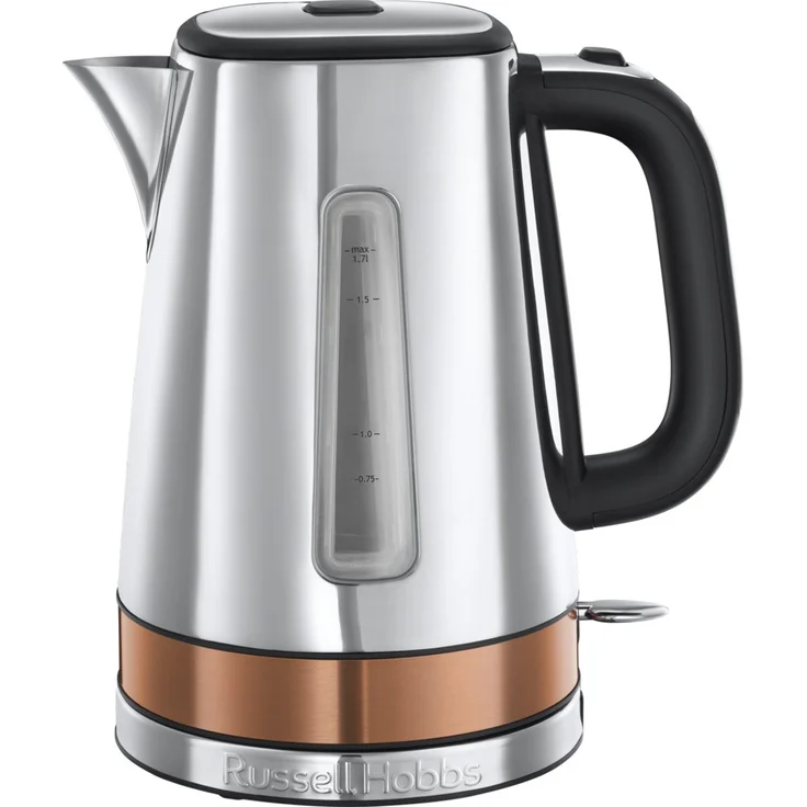 Russell Hobbs Wasserkocher, Luna Edelstahl-Kupfer, 1,7l, 2400W, Schnellkochfunktion, optimierte Ausgusstülle, Kalkfilter, Wasserstandsanzeige mit Füllmengenmarkierung, Teekocher 24280-70 – Bild 1